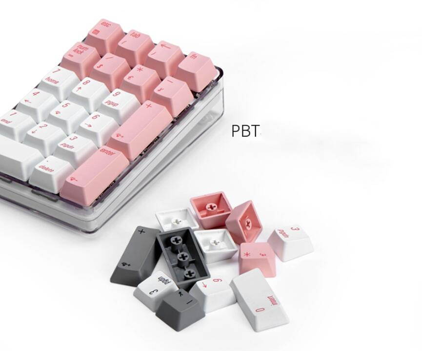 Mechanical Numeric Keypad Cherry MX  White Switch Wired Gaming Keypad Crystal Case White Backlit 21 Keys Mini Numpad Portable Keypad Extended Layout White Magicforce by Qisan
