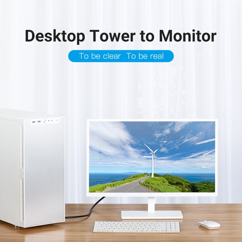 Vention VGA Cable VGA 3+6 Gold-plated Dual Ferrite Cores 1080P VGA Cable for Projector TV Monitor