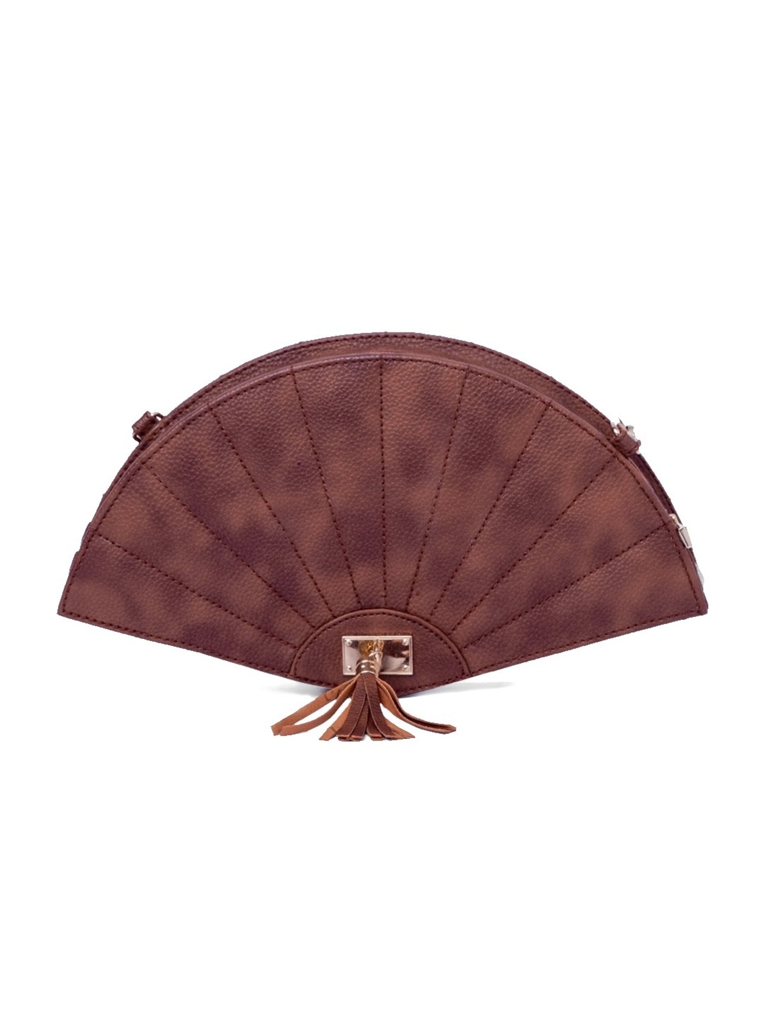 Modern Myth Tan Medium Fan Cross Body Bag