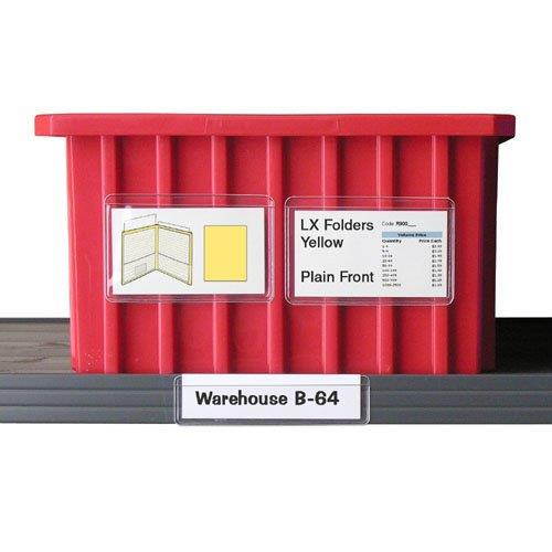 StoreSMART&reg; - 3" x 5" Peel & Stick Vinyl Plastic Pocket - Open Long Side - 10 Pack - STB164L-10