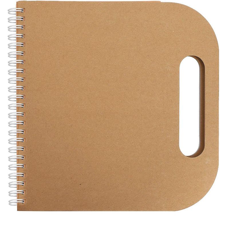 Paper Junkie 4-Pack Brown Kraft Hardcover Travel Notebooks with Sticky Notes & Pen (8 x 8 in, 60 Sheet)