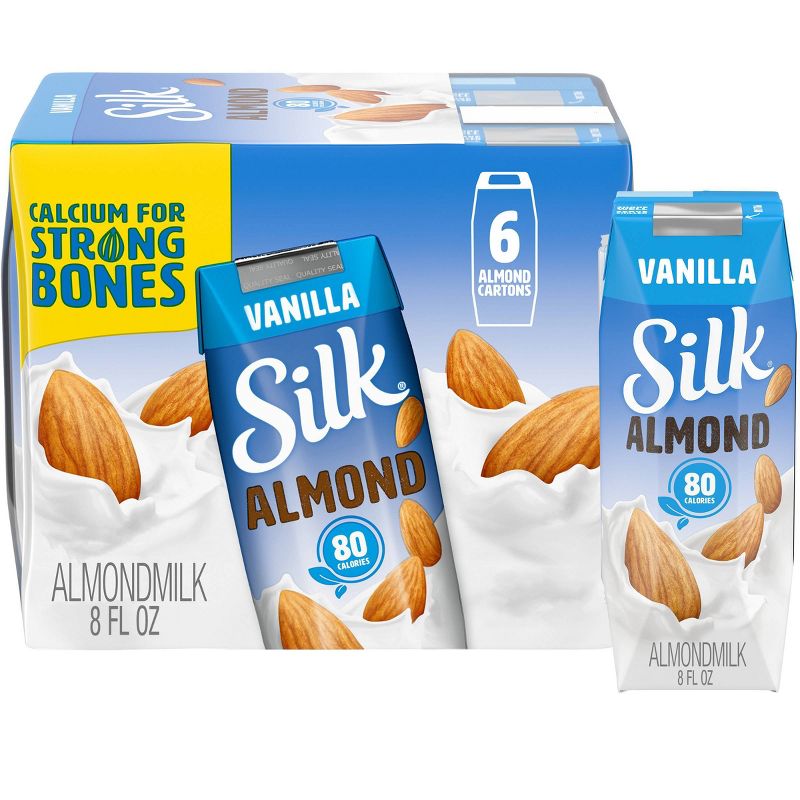 Silk Vanilla Almond Milk 8oz, 6 pk