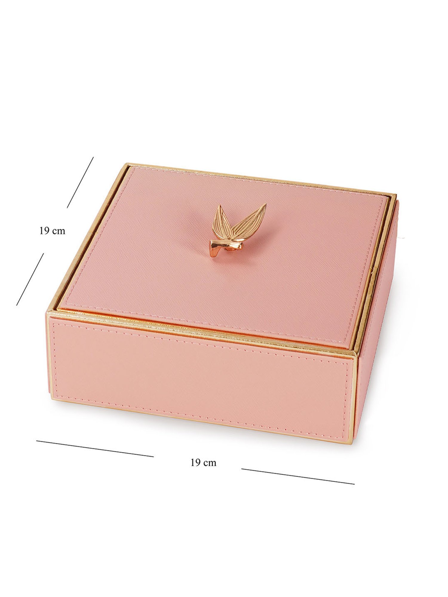 Pure Home and Living Pink Leather Storage Boxes
