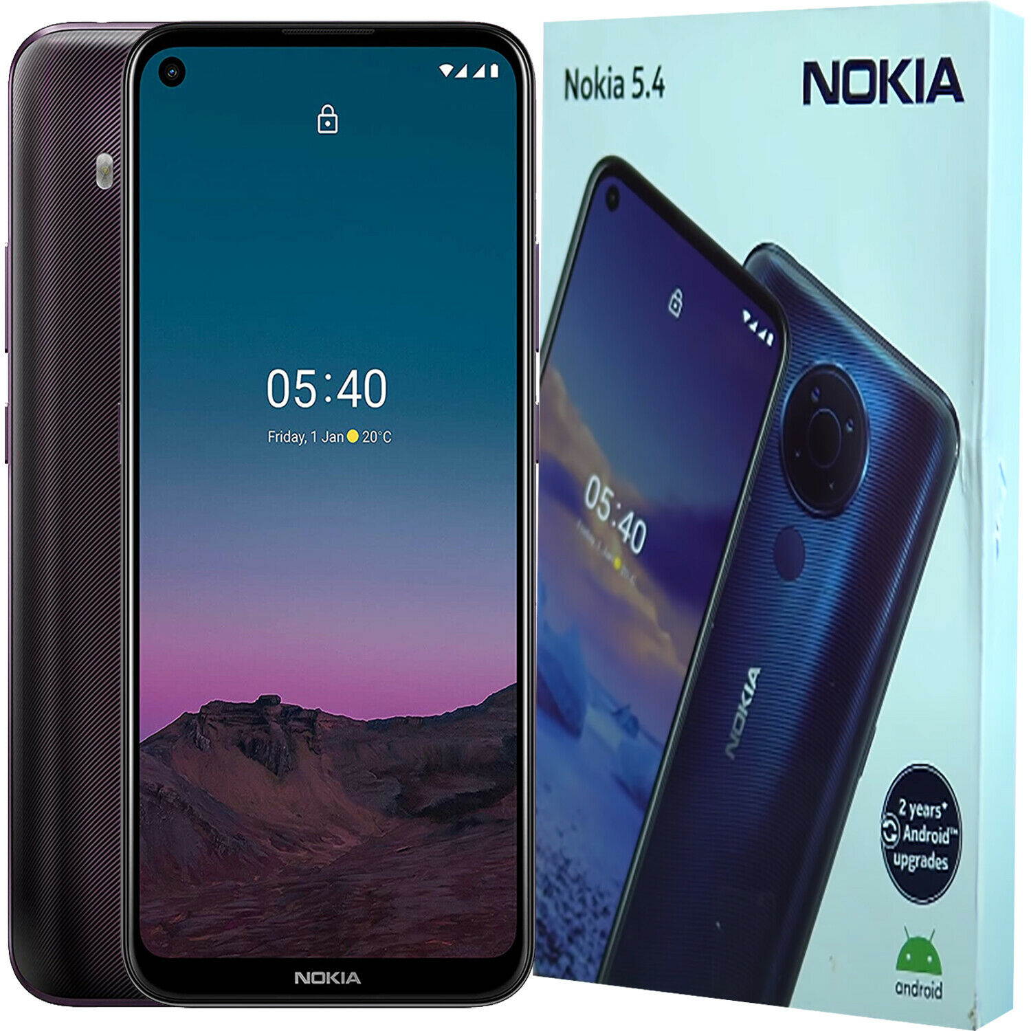 Nokia 5.4 Dual-SIM 64GB ROM + 4GB RAM (GSM Only | No CDMA) Factory Unlocked 4G/LTE Smartphone (Dusk Purple) - International Version