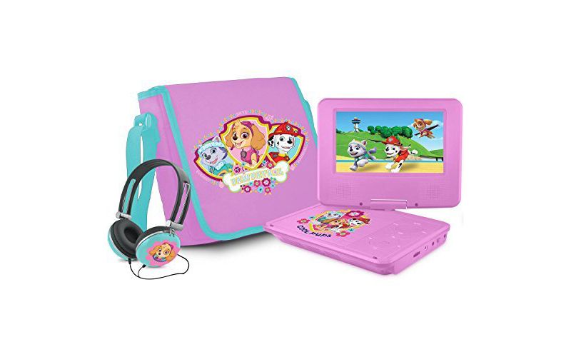 Ematic NKGR6512 Portable DVD Player - 7" Display - Pink - DVD-R, CD-R - DVD Video - CD-DA, MP3