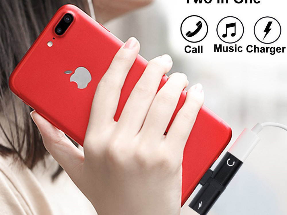 iPhone 7 8 X Adapter & Splitter, 5-Pack Dual Lightning Headphone Audio & Charge Adapter Accessories for iPhone 7/7 Plus, iPhone 8/8 Plus, iPhone X - Black