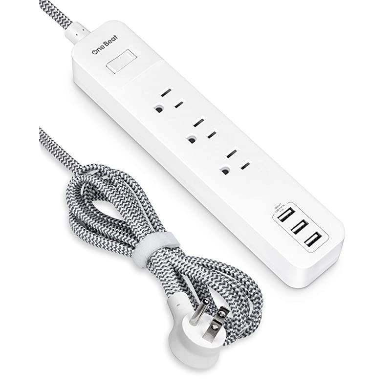 Strip with 3 Outlets and 3 USB Ports1625W13A ETL Listed Wall Mountable with 5Ft Braided Extension Cord Overload Protection for CruiseHomeOfficeTravel