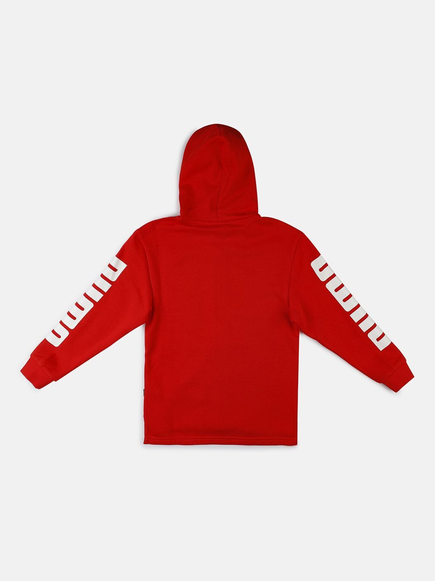 Puma Kids Rebel High Risk Red cotton Logo Print Hoodie