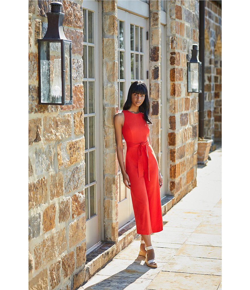 Antonio Melani Adelaide Linen Sleeveless Jumpsuit