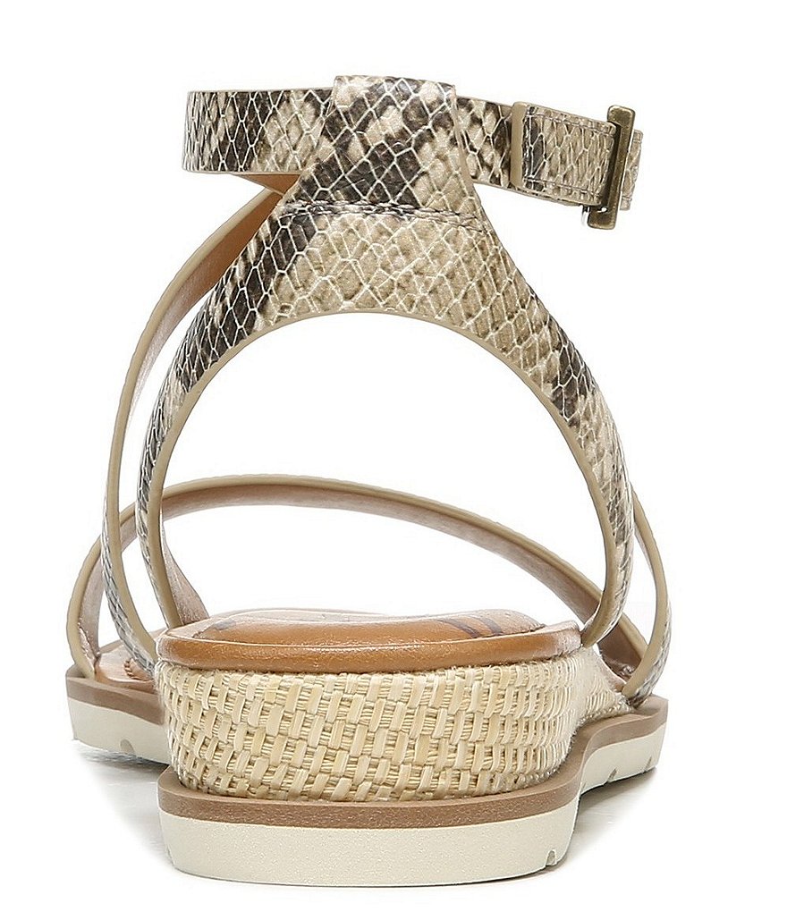 Zodiac Angelica Snake Print Criss Cross Strap Wedge Sandals