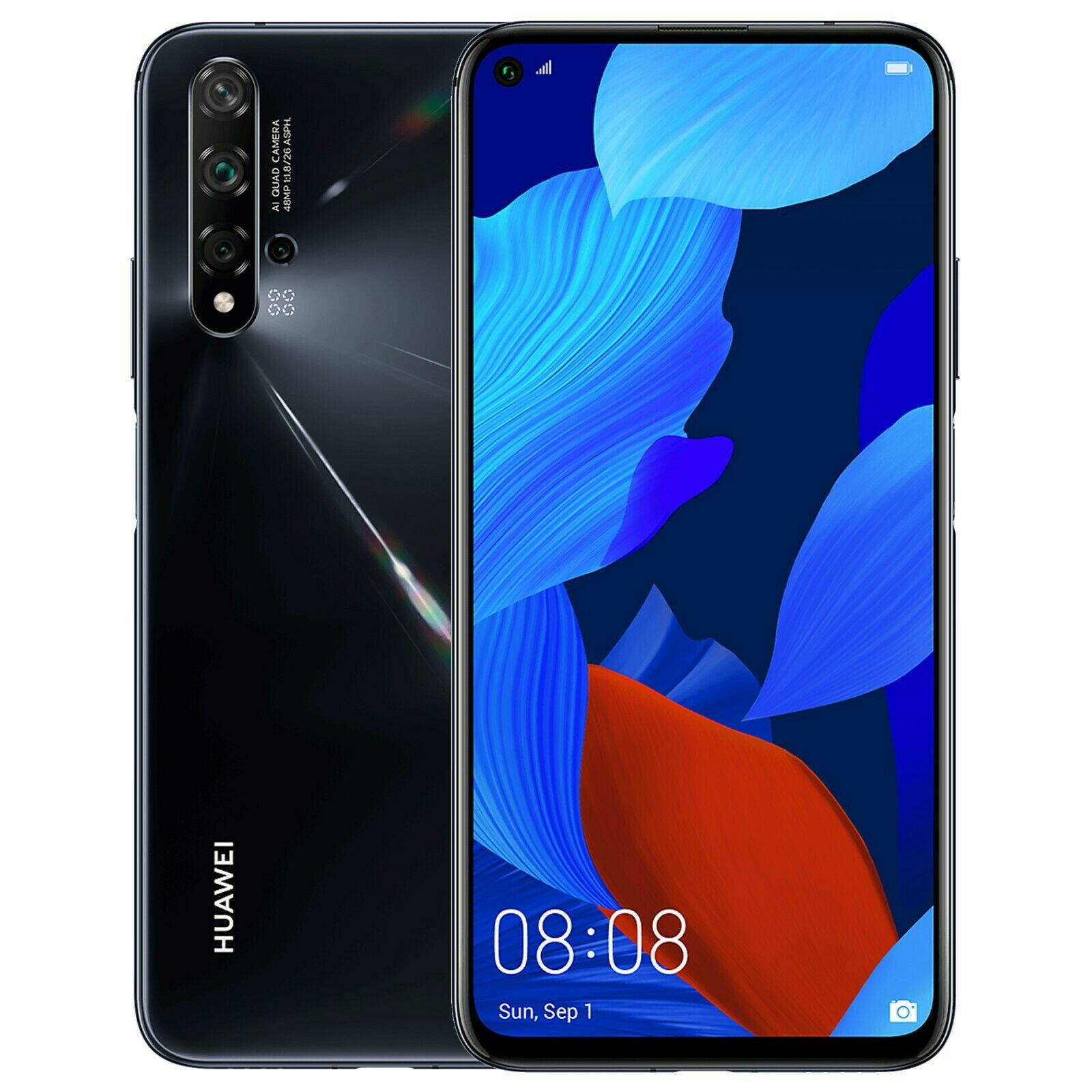 Huawei Nova 5T Dual-SIM 128GB ROM + 6GB RAM (GSM Only, No CDMA) Factory Unlocked 4G/LTE Smartphone (Black) - International Version