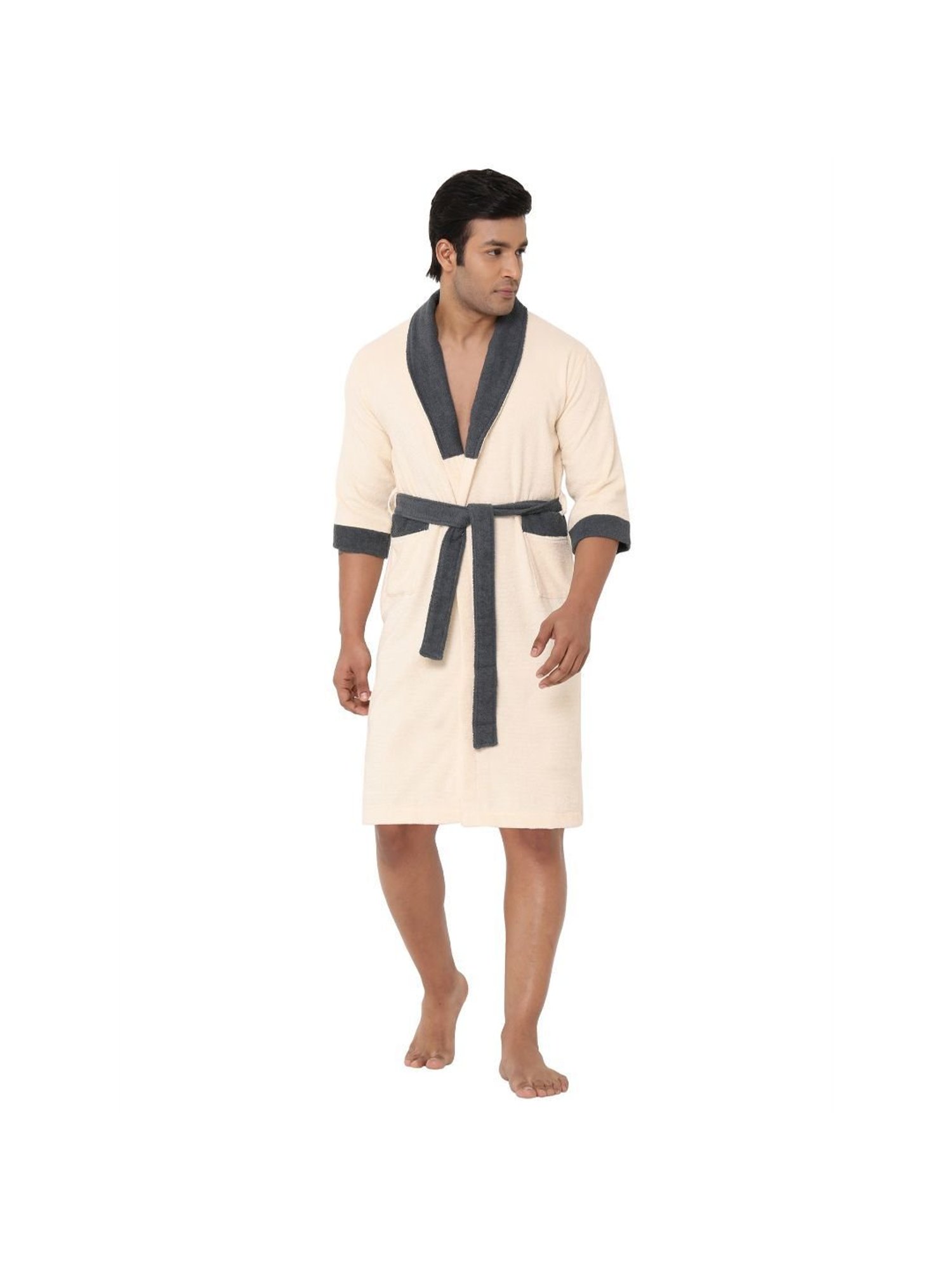 Spaces Cloudz Solid White Cotton Bathrobes