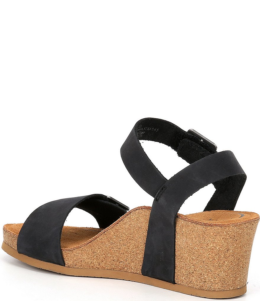 Aetrex Lexa Leather Wedge Sandals