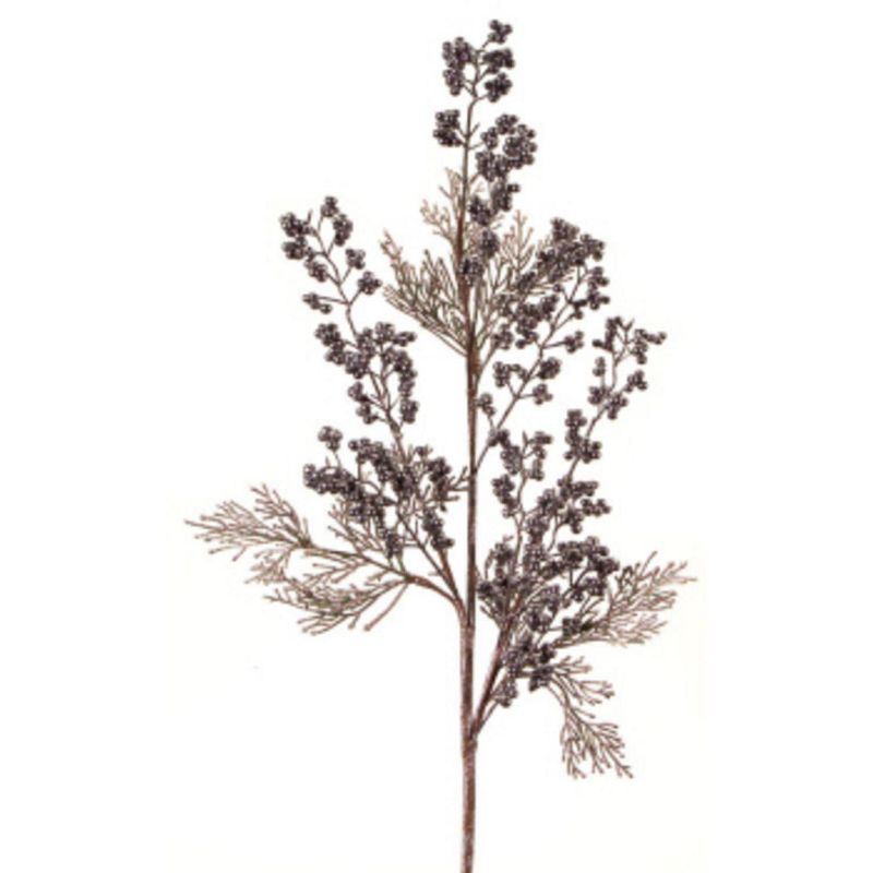 Diva At Home 31" Brown Artificial Antique and Plum Cedar and Berries Christmas Spray