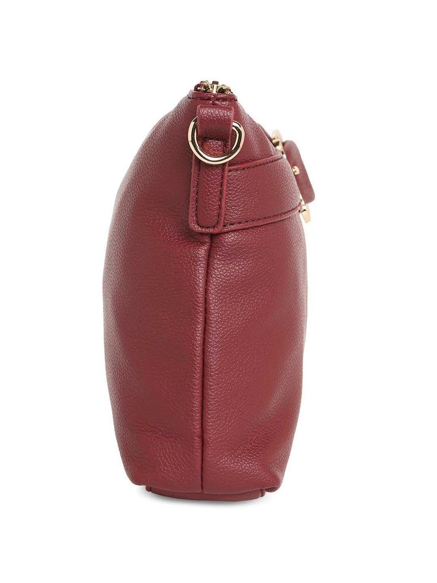 Marina Galanti Maroon Solid Medium Sling Handbag