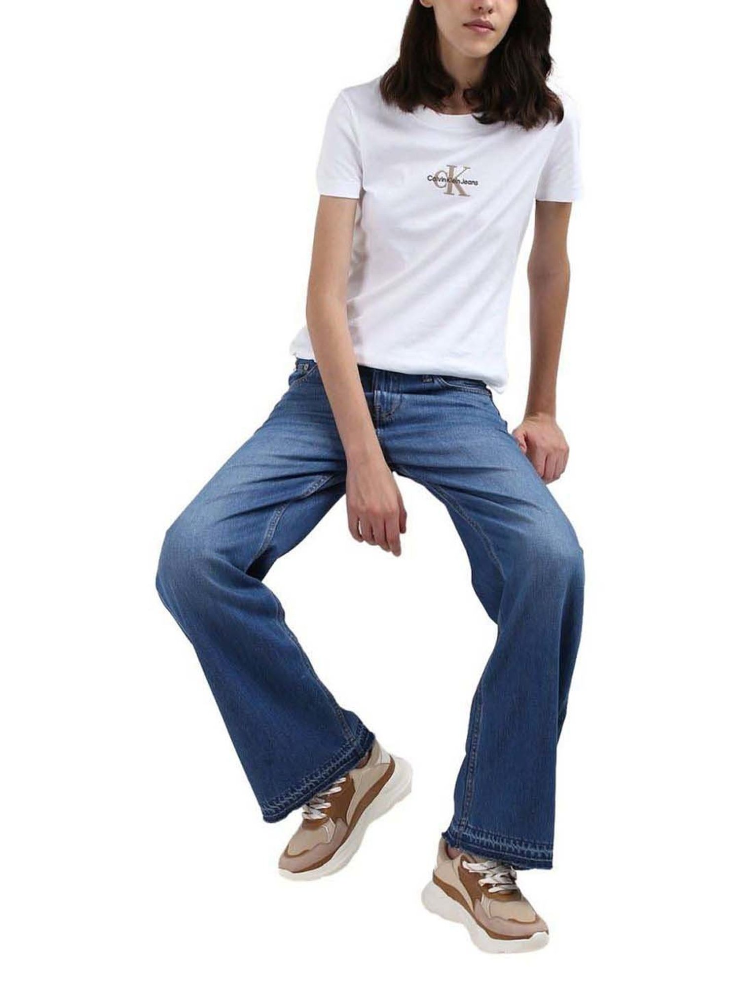 CALVIN KLEIN Bright White Cotton T-Shirt