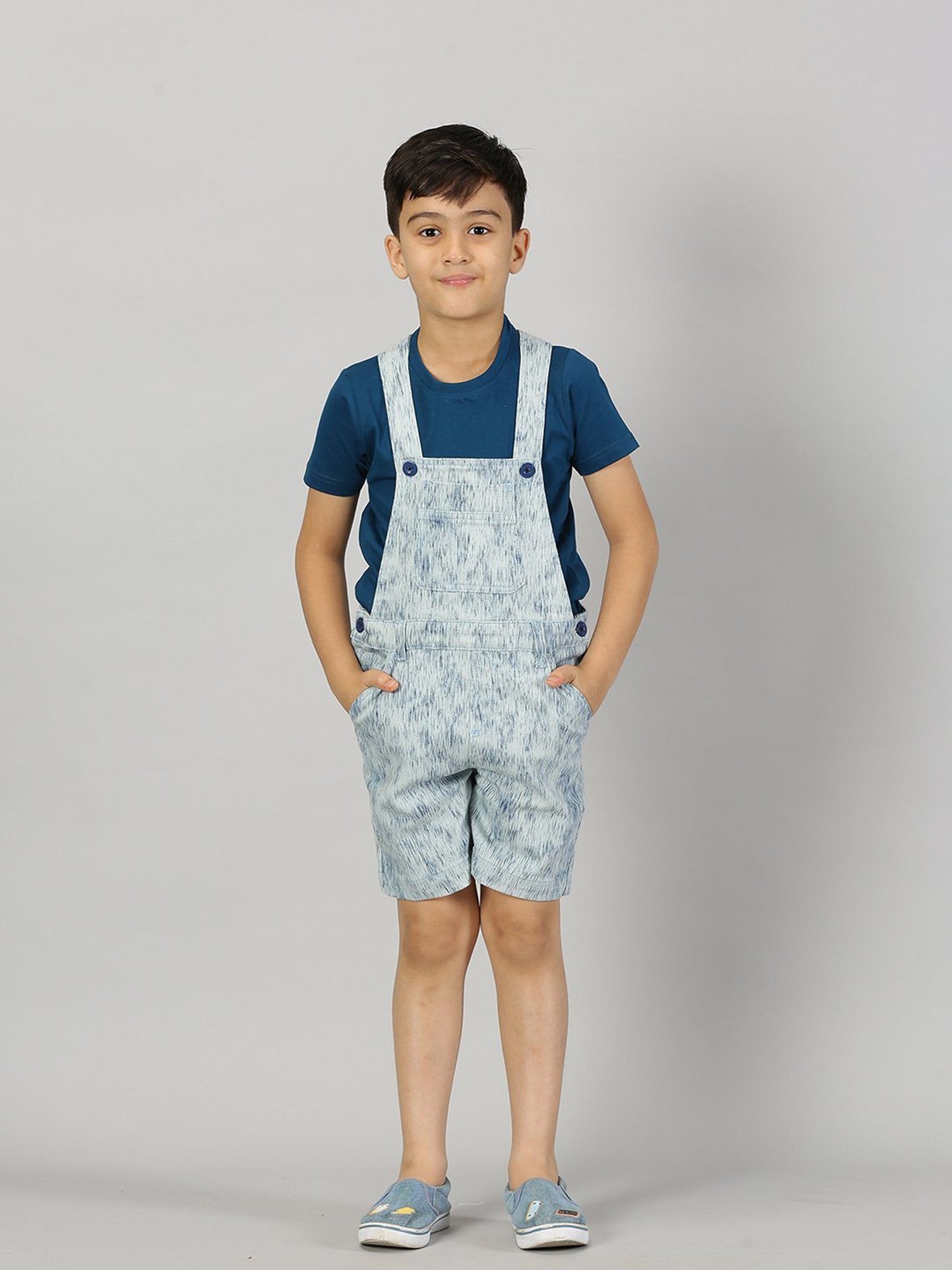 Juniors by Lifestyle Kids Mid Blue Cotton Casual Coordinate Set