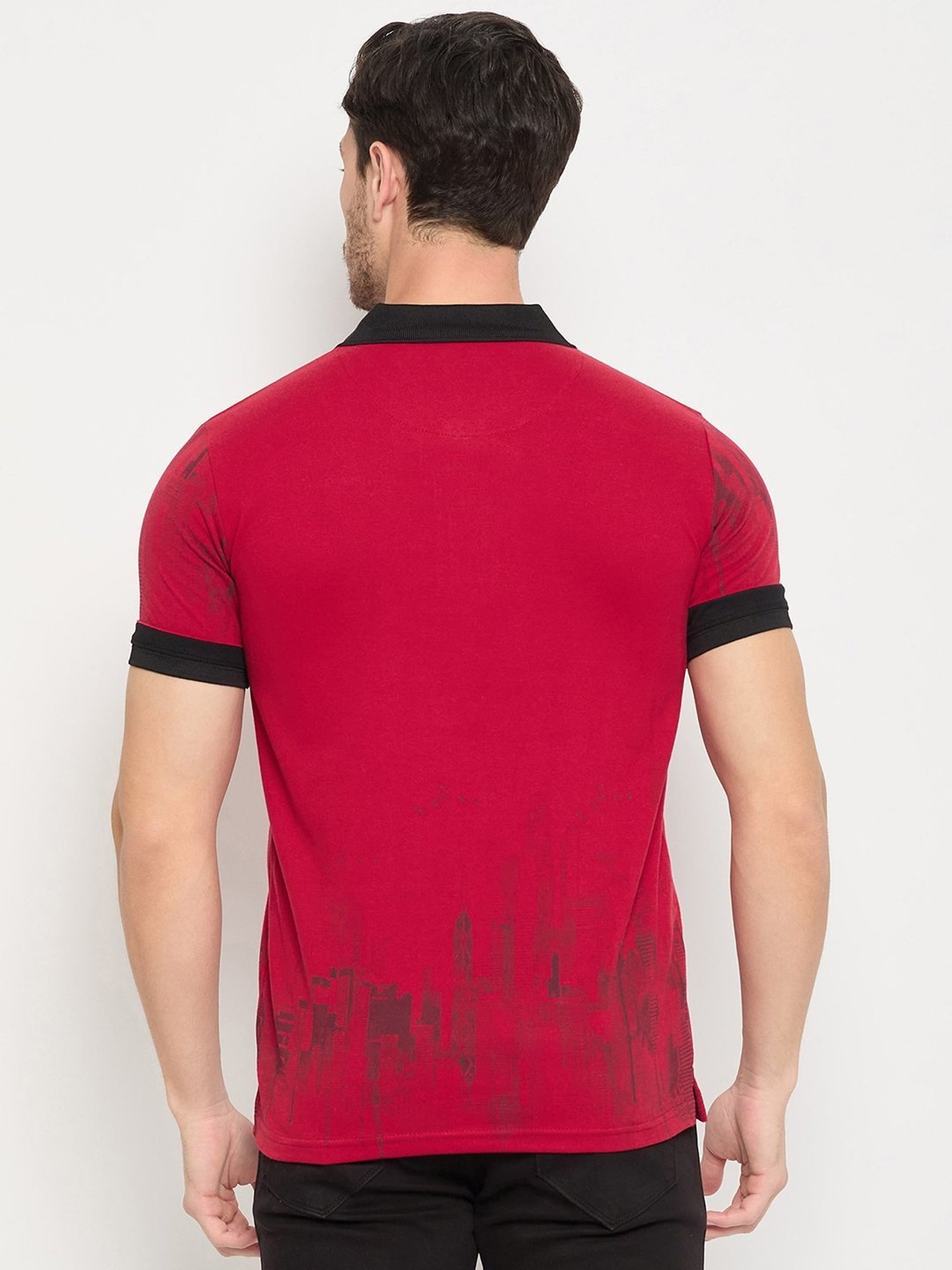 Duke Cranberry Slim Fit Printed Polo T-Shirt