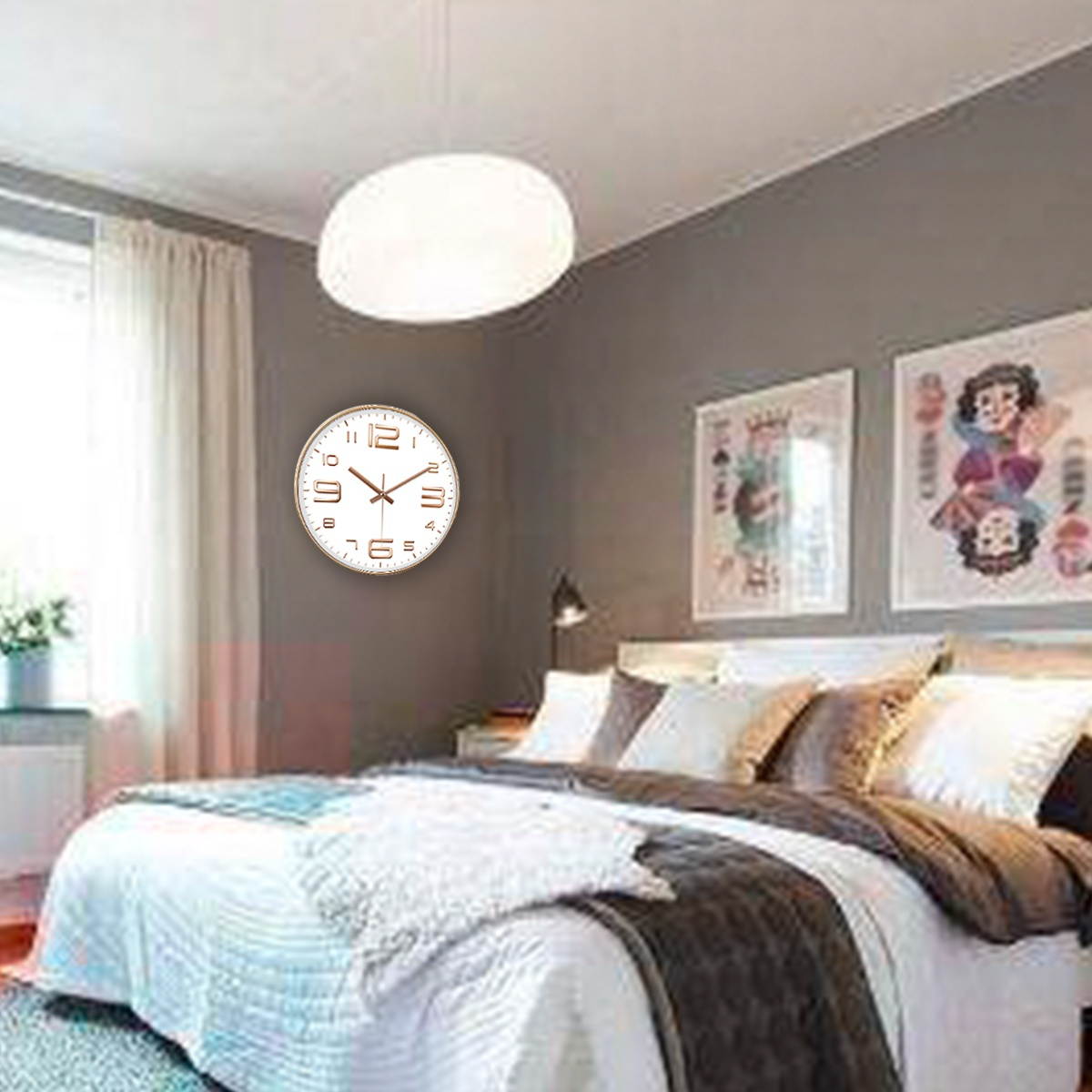 12inch/30cm Black/Golden Wall Clock Silent ABS Wall Clocks-A4