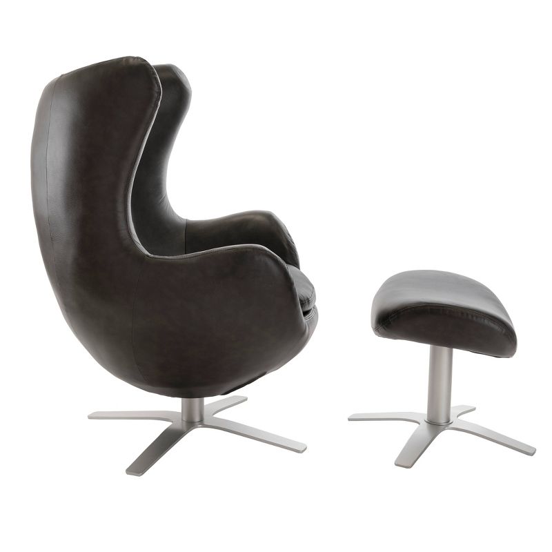 Osbourne Chair and Ottoman Set Dark Gray - Finch