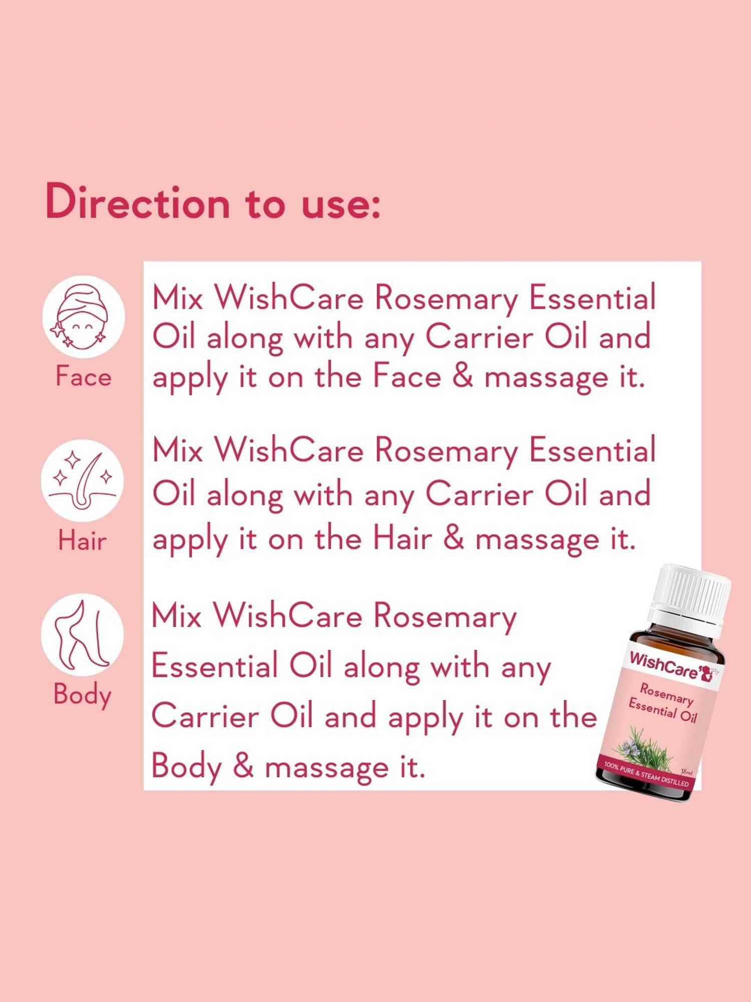 Wishcare Rosemary Essential Oil - 15 ml