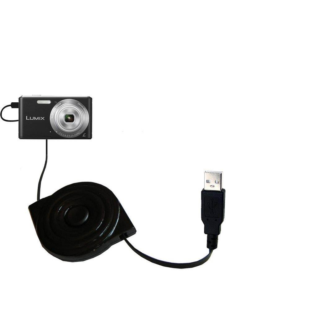 Gomadic compact and retractable USB Charge cable for Panasonic Lumix F5/DMC-F5 - USB Power Port Ready design and uses TipExchange