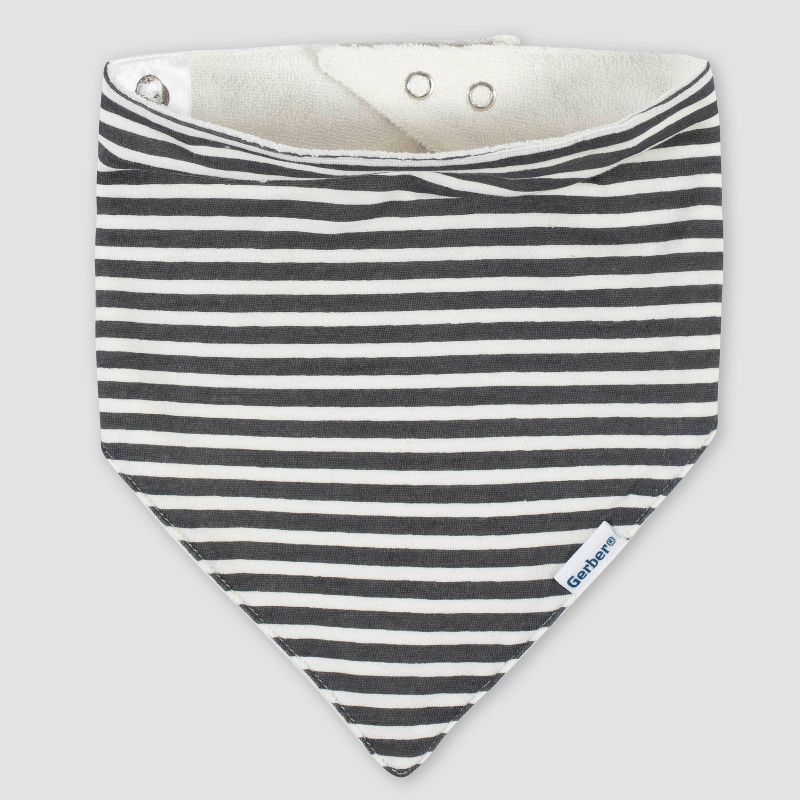 Gerber Baby Boys' 4pk Bear Bandana Bib - Cream/Gray