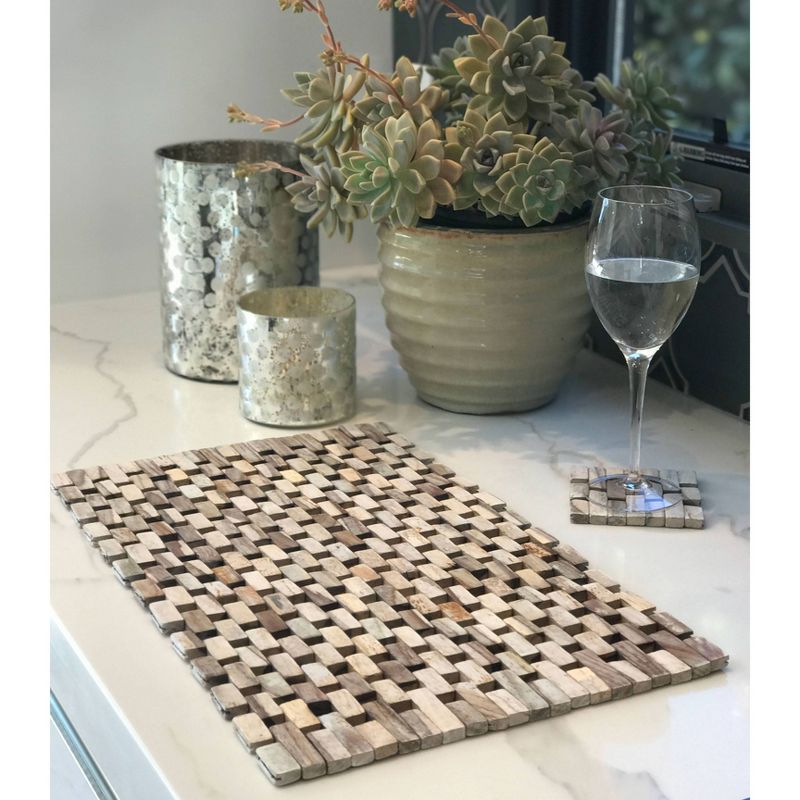 2pk Rosewood Placemats White - Hip-o Modern Living