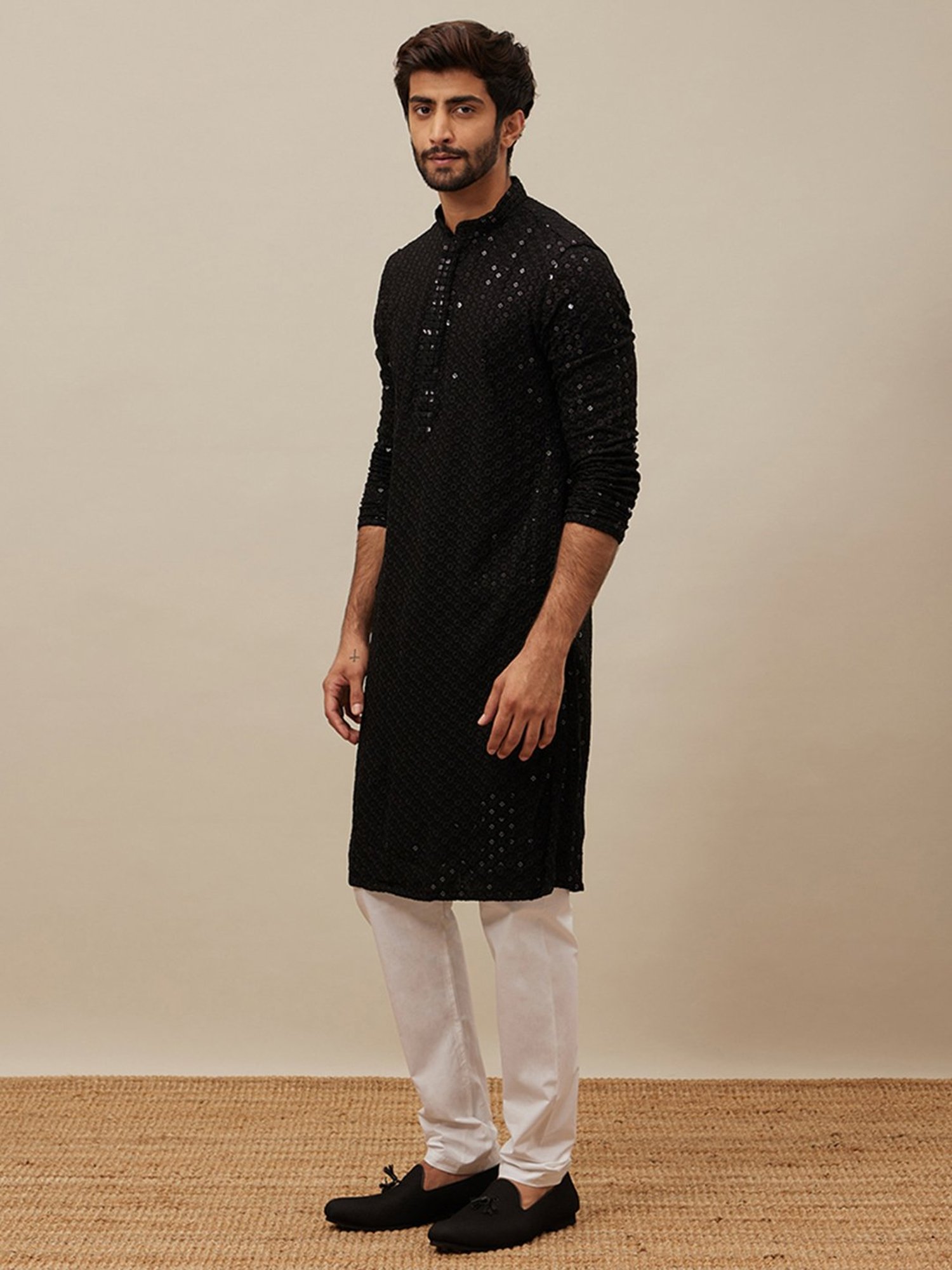 Sanwara Sea Green & White Cotton Regular Fit Chikankari Kurta Bottom Set