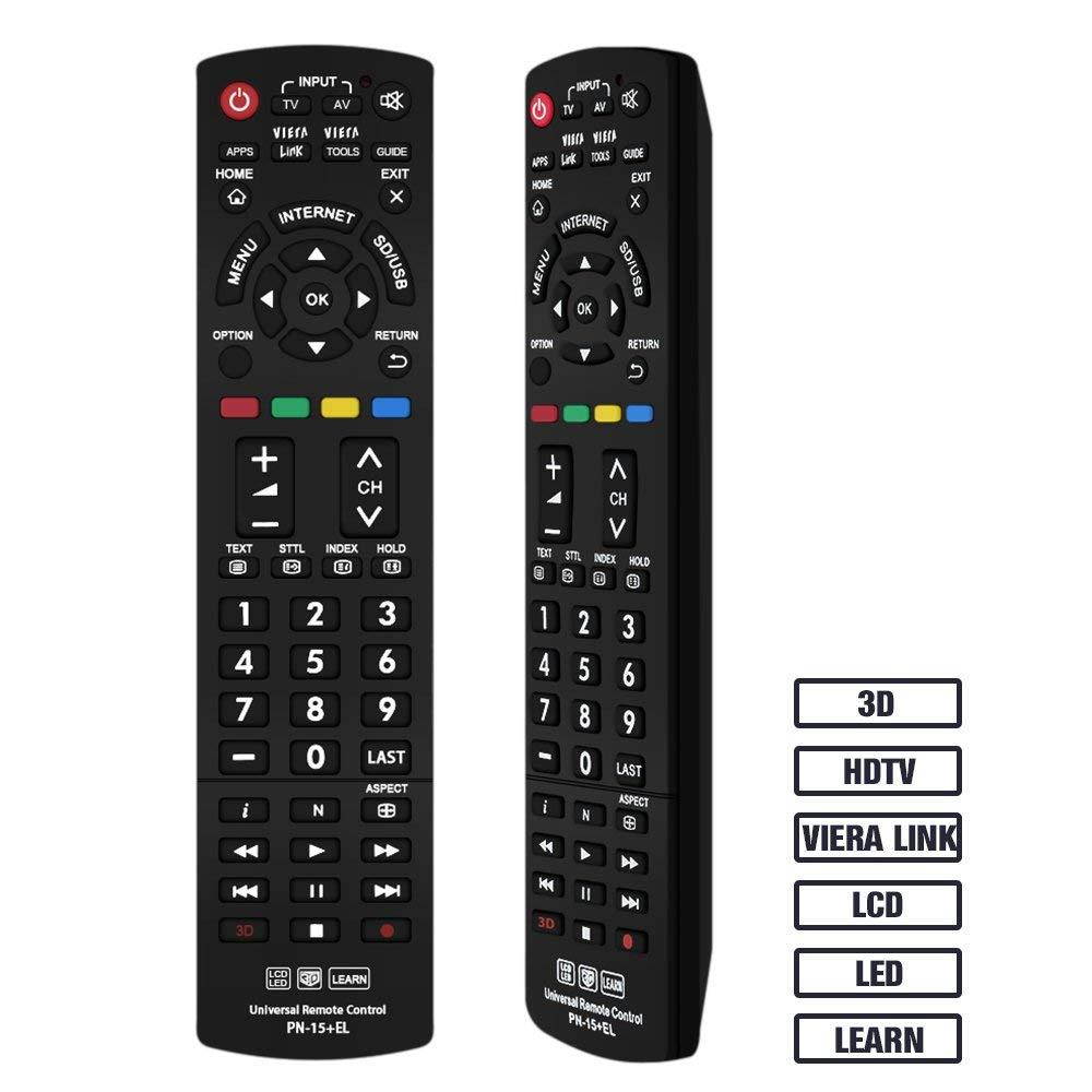 Gvirtue Universal Remote Control GPN-15 Compatible Replacement for Panasonic TV/VIERA Link/HDTV/3D/LCD/LED, Applicable N2QAYB000485 N2QAYB000100 N2QAYB000221 N2QAYB00048