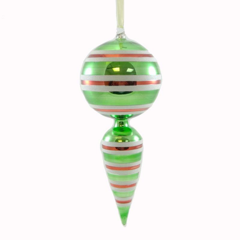Holiday Ornament 15" Green Drop Sphere Christmas Ornament  -  Tree Ornaments