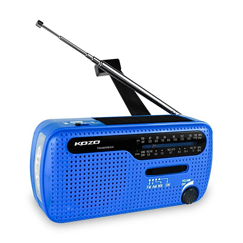 Best NOAA Weather Radio for Emergency by  Multiple Ways to Charge Self Powered by Dynamo Hand Crank Solar Panel Long Antenna to Pick Up Reception Everywhere