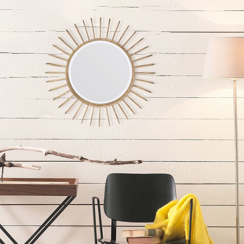 Sun Loop Decorative Wall Mirror Gold - Stonebriar Collection