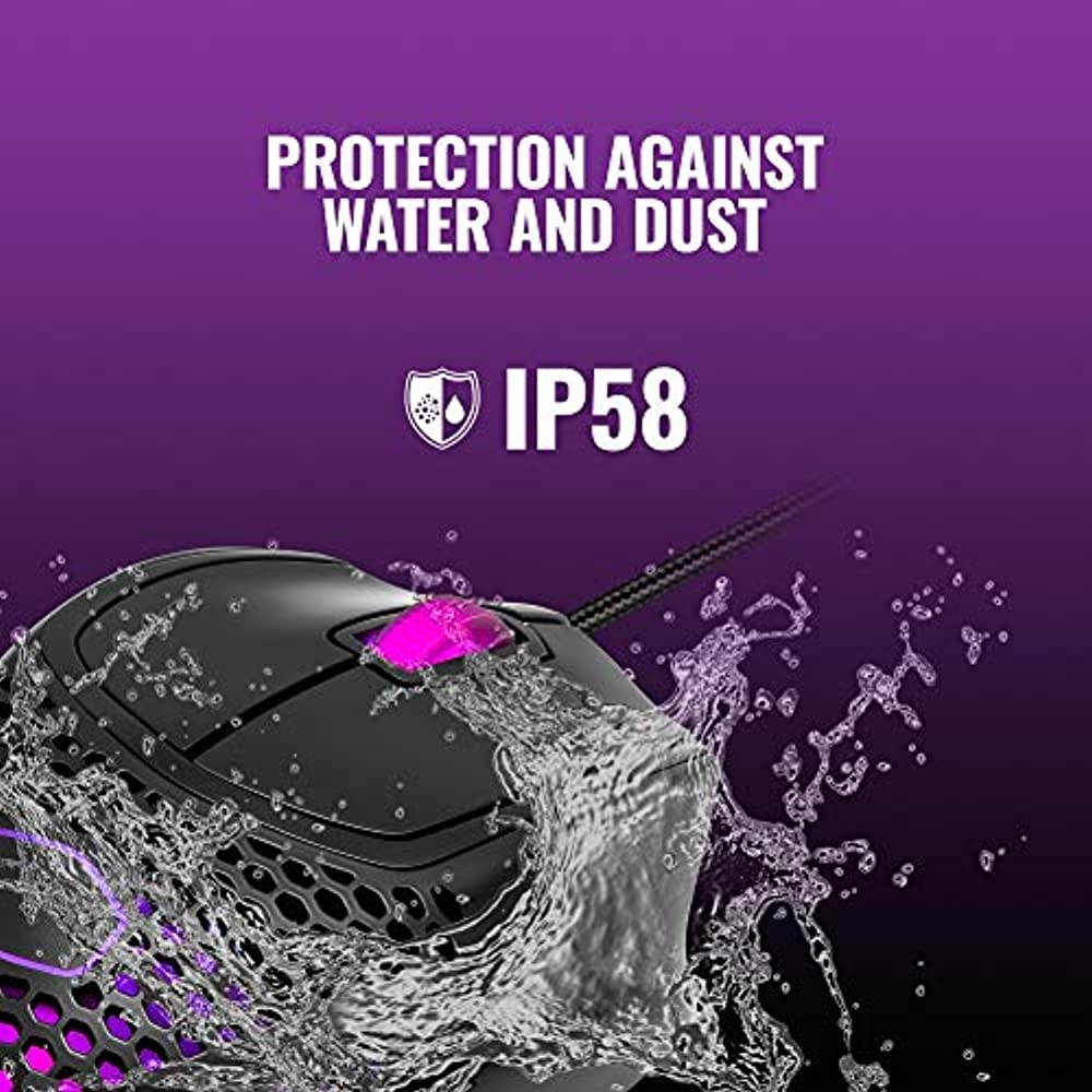 Cooler Master MM720 Black Matte Lightweight Gaming Mouse with Ultraweave Cable, 16000 DPI Optical Sensor, RGB and Unique Claw Grip Shape