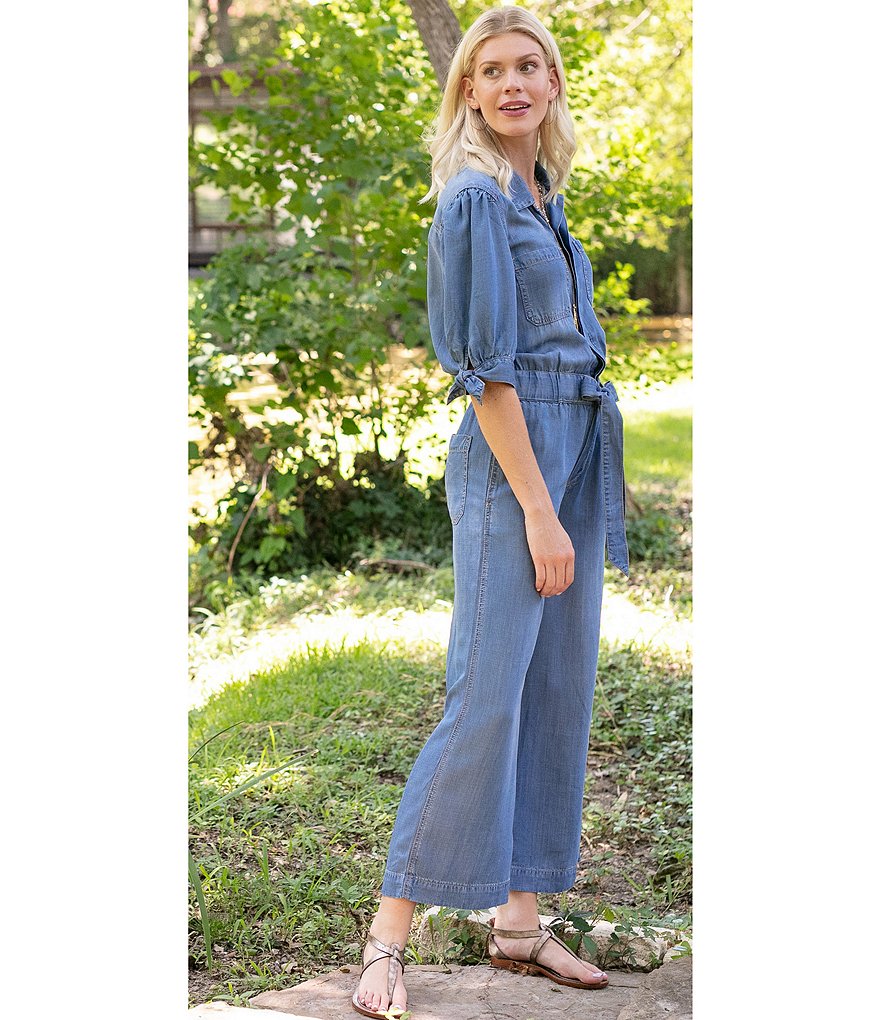 Tru Luxe Jeans Knot Sleeve Jumpsuit