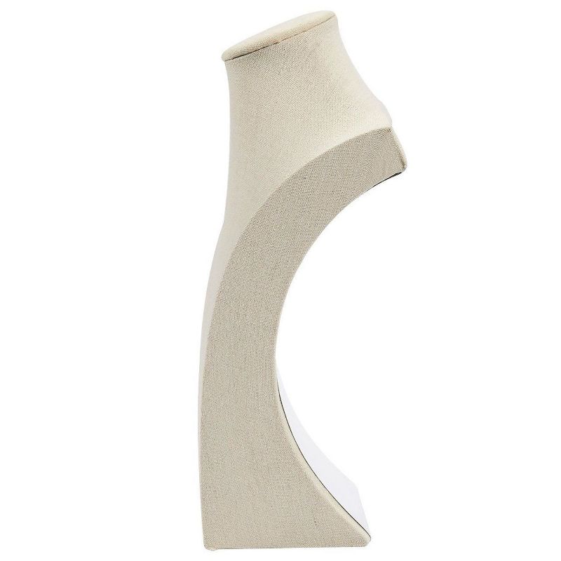 Juvale Linen Wooden Jewelry Holder Jewelry Store Display Bust Stand for Jewelry Accessories Necklaces Chain Bracelets Choker Pendant Beige 12.6"