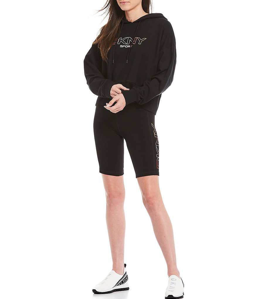 DKNY Sport Ombre Logo High Waist Biker Shorts