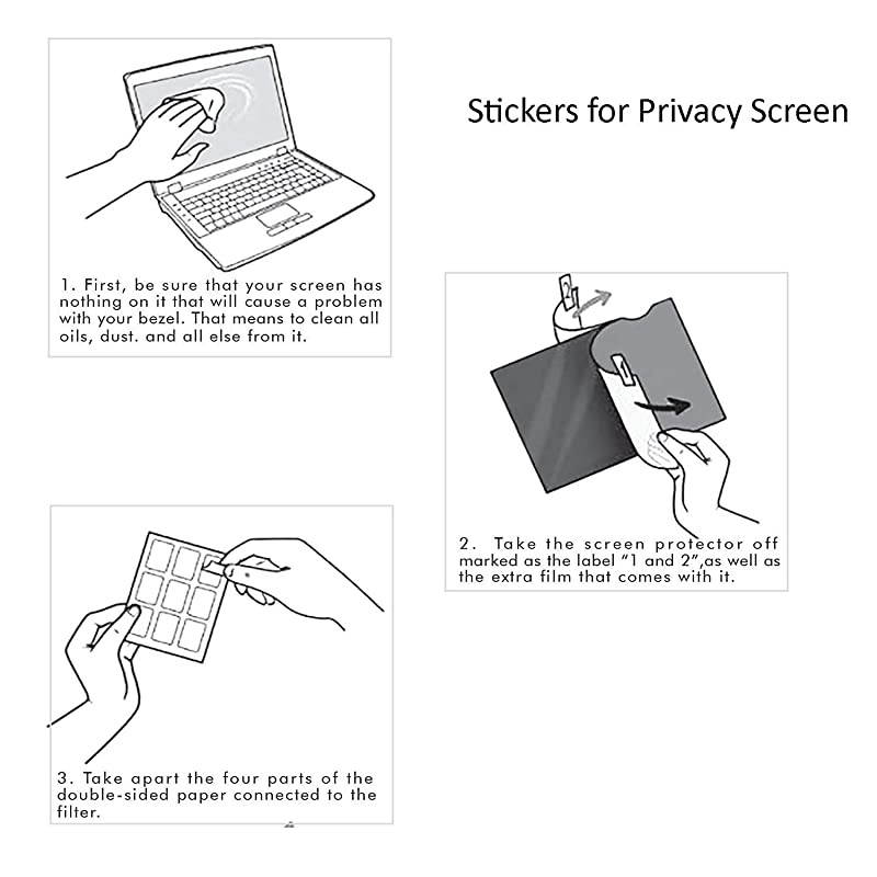 Slide Mount Tabs for Privacy Screen Adhesive Strips Tabs for Privacy Screen Replacement Set of Holder Tabs for Monitor or Laptop Privacy Filter3Pack