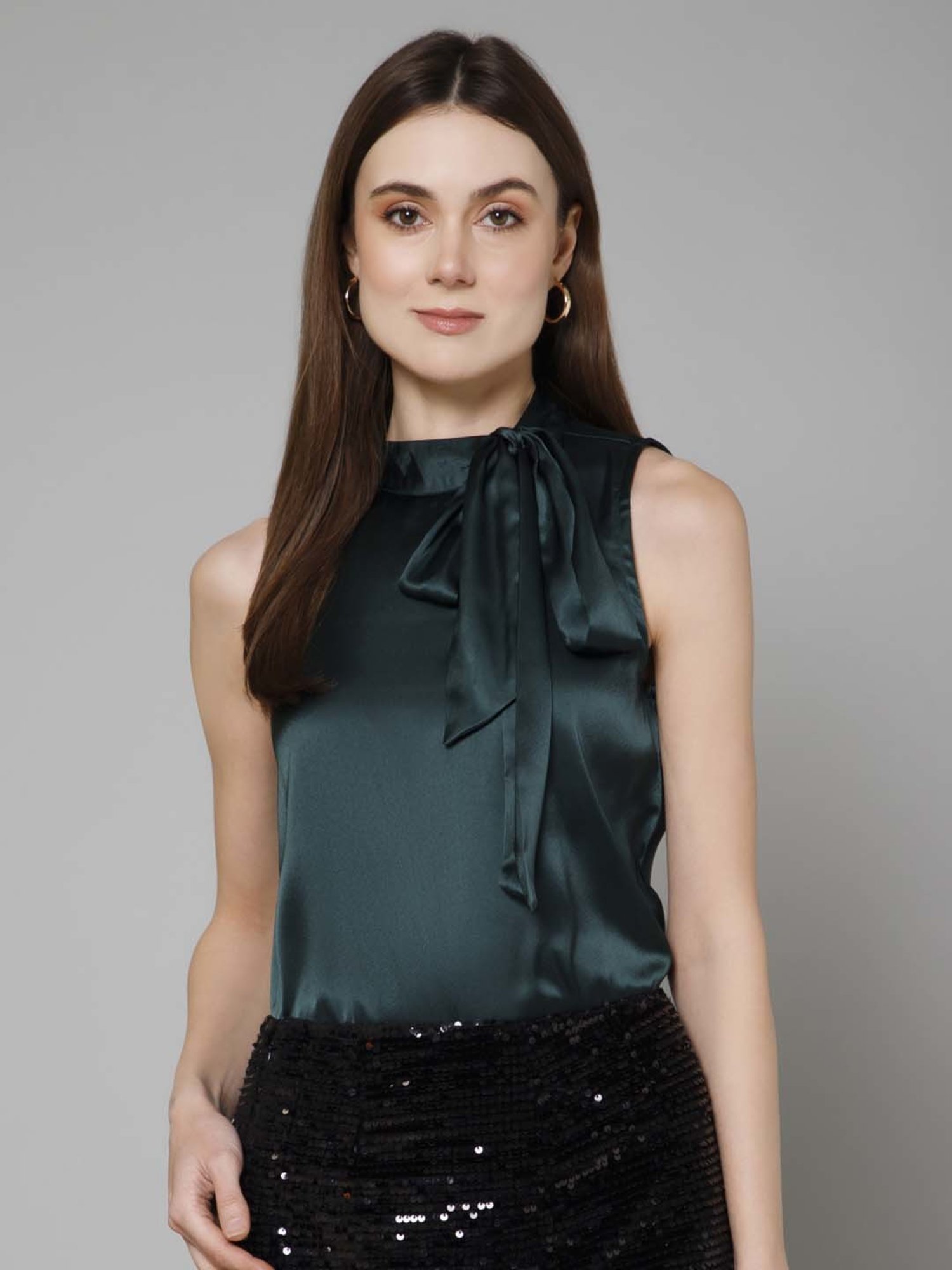 PURYS Bottle Green Regular Fit Top