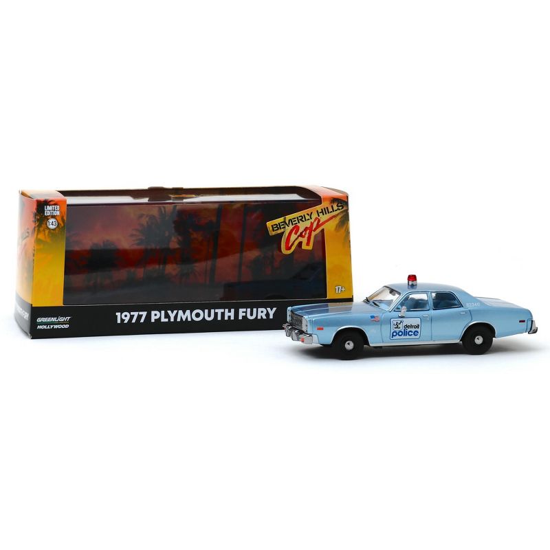 1977 Plymouth Fury Blue "Detroit Police" "Beverly Hills Cop" (1984) Movie 1/43 Diecast Model Car by Greenlight