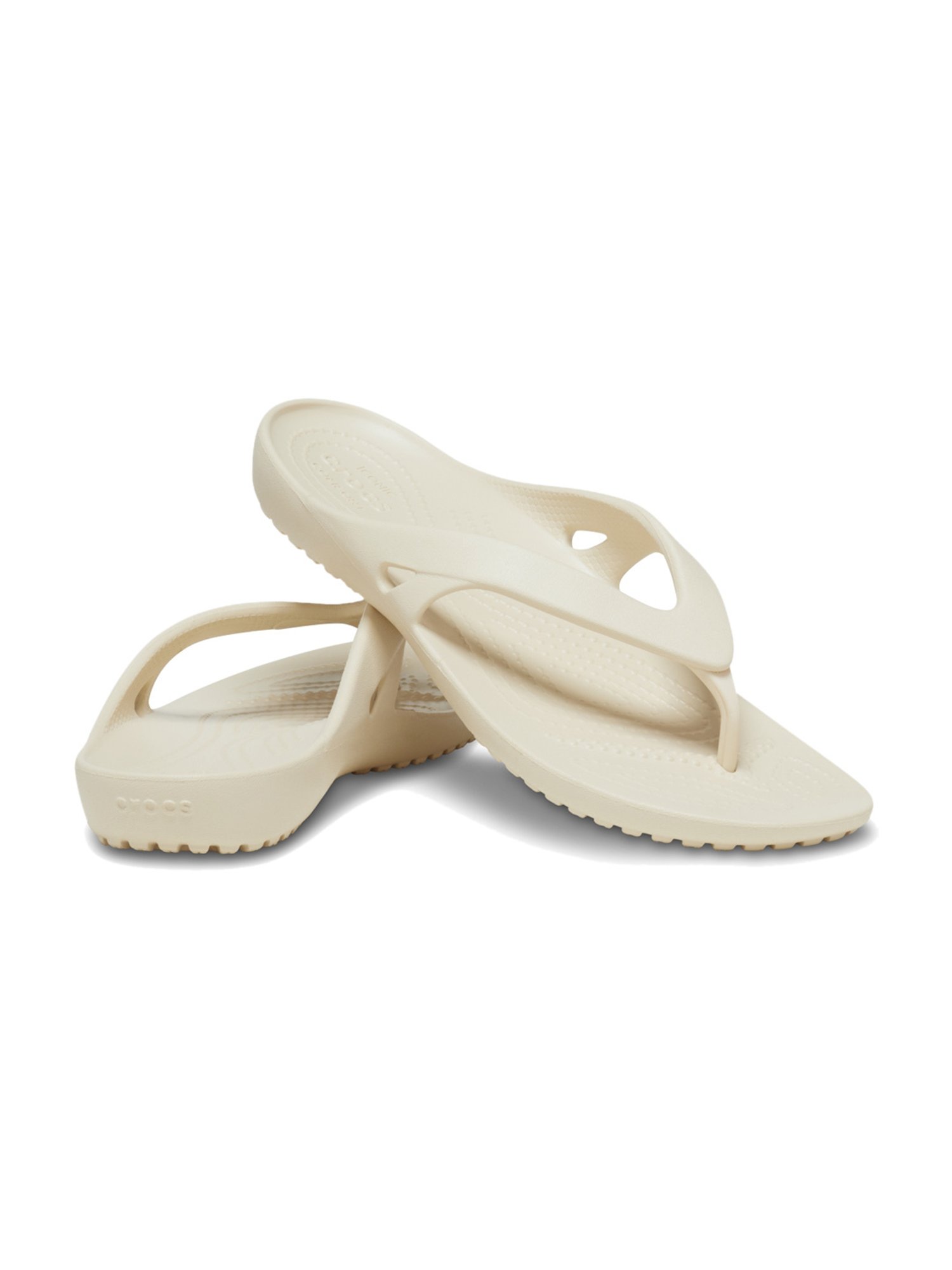 Crocs Women's Kadee Off White Flip Flops