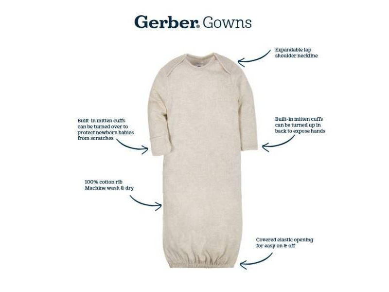 Gerber Baby Girls' 4pk Bunny Nightgown - Pink