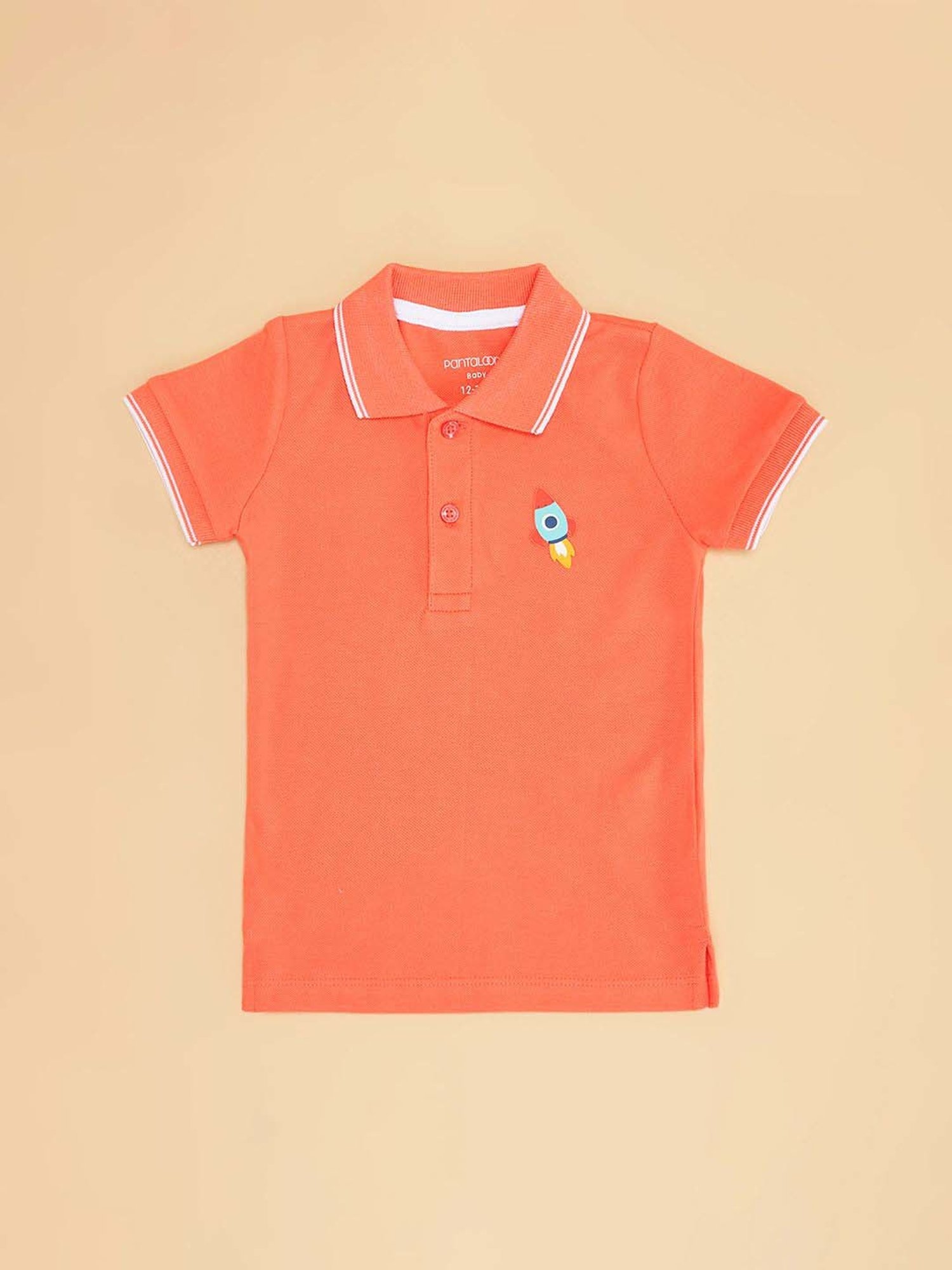 Pantaloons Baby Kids Living Coral Cotton Regular Fit T-Shirt
