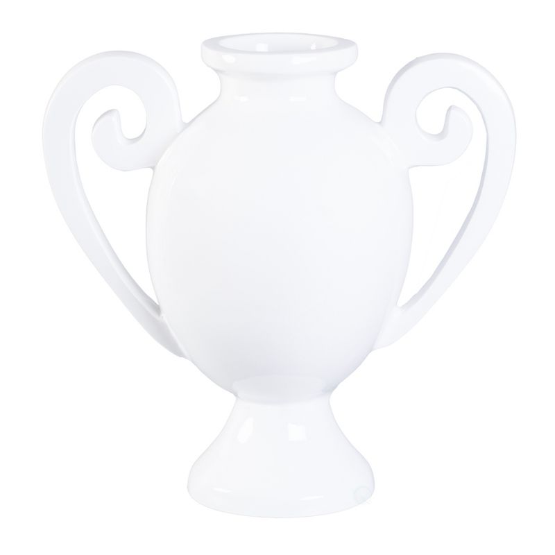 Uniquewise White Fiberglass Amphora Style Modern Centerpiece Vase