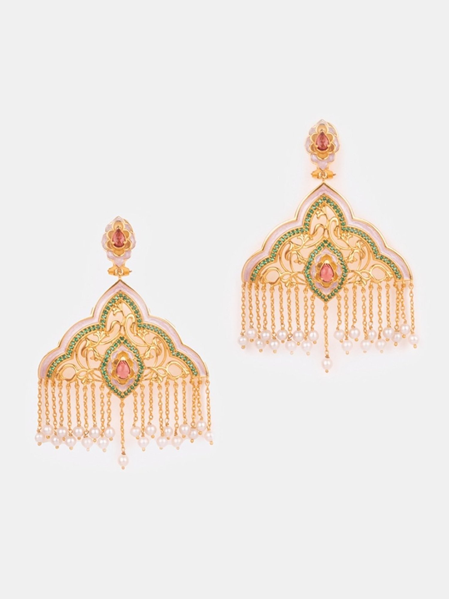 Shaya 92.5 Sterling Silver Yellow Gold Shaadi Squad Bindaas Bahu Earrings for Women