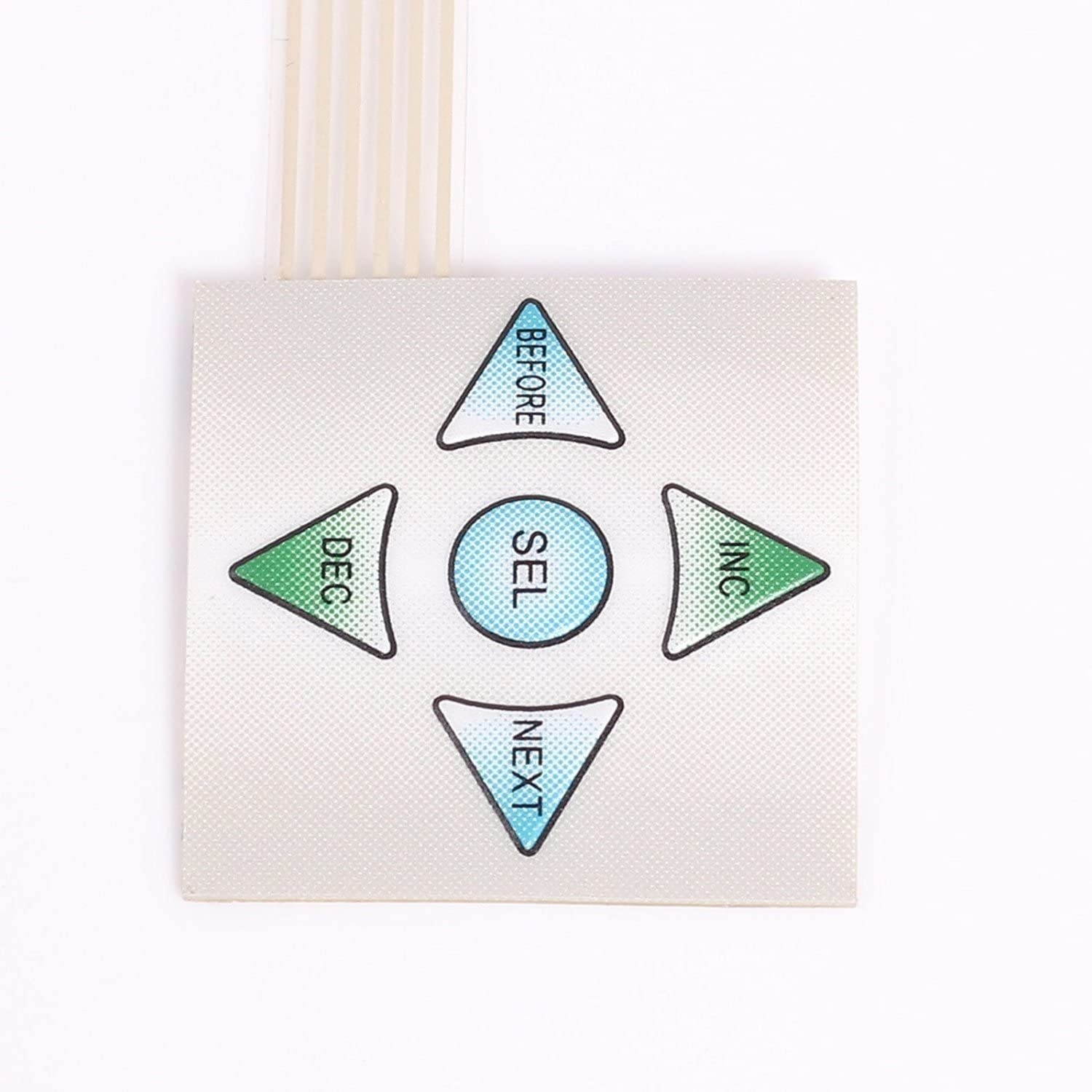 YXQ 1x5 5 Keys Matrix Membrane Switch Keyboard Keypad MCU Control Panel Button(3PCS White)