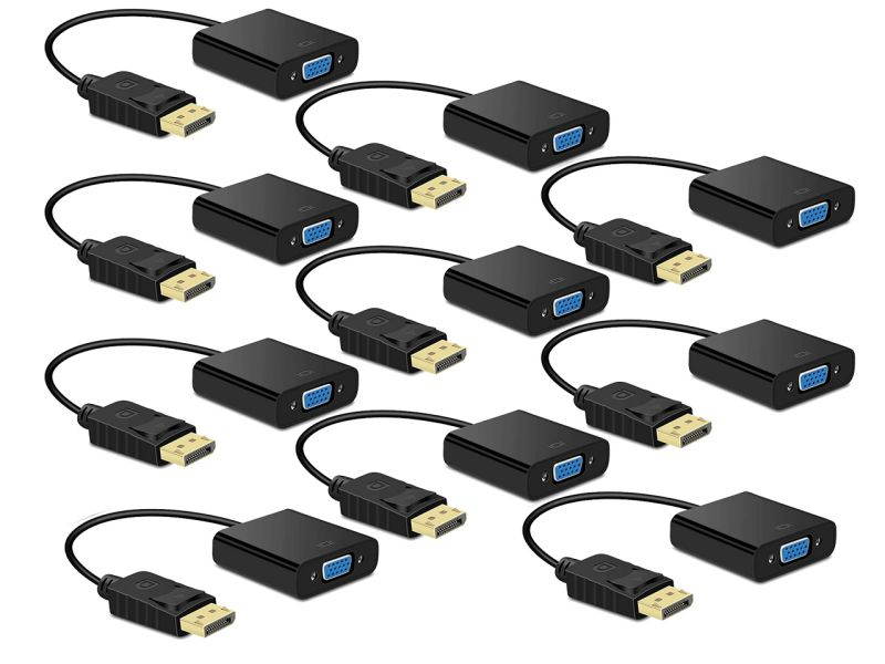 DisplayPort to VGA Adapter Cable Converter 1080p,iXever Display Port to VGA Adaptor Male to Female, Gold Plated, Compatible with Computer, Desktop, Laptop, PC, Monitor, Projector, HDTV - Black