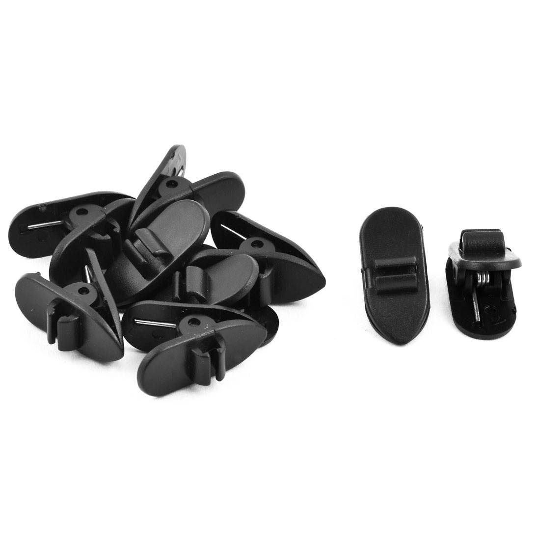 Earphone Headset Plastic Rotate Mount Cable Clothing Clip Organizer Black 9pcs