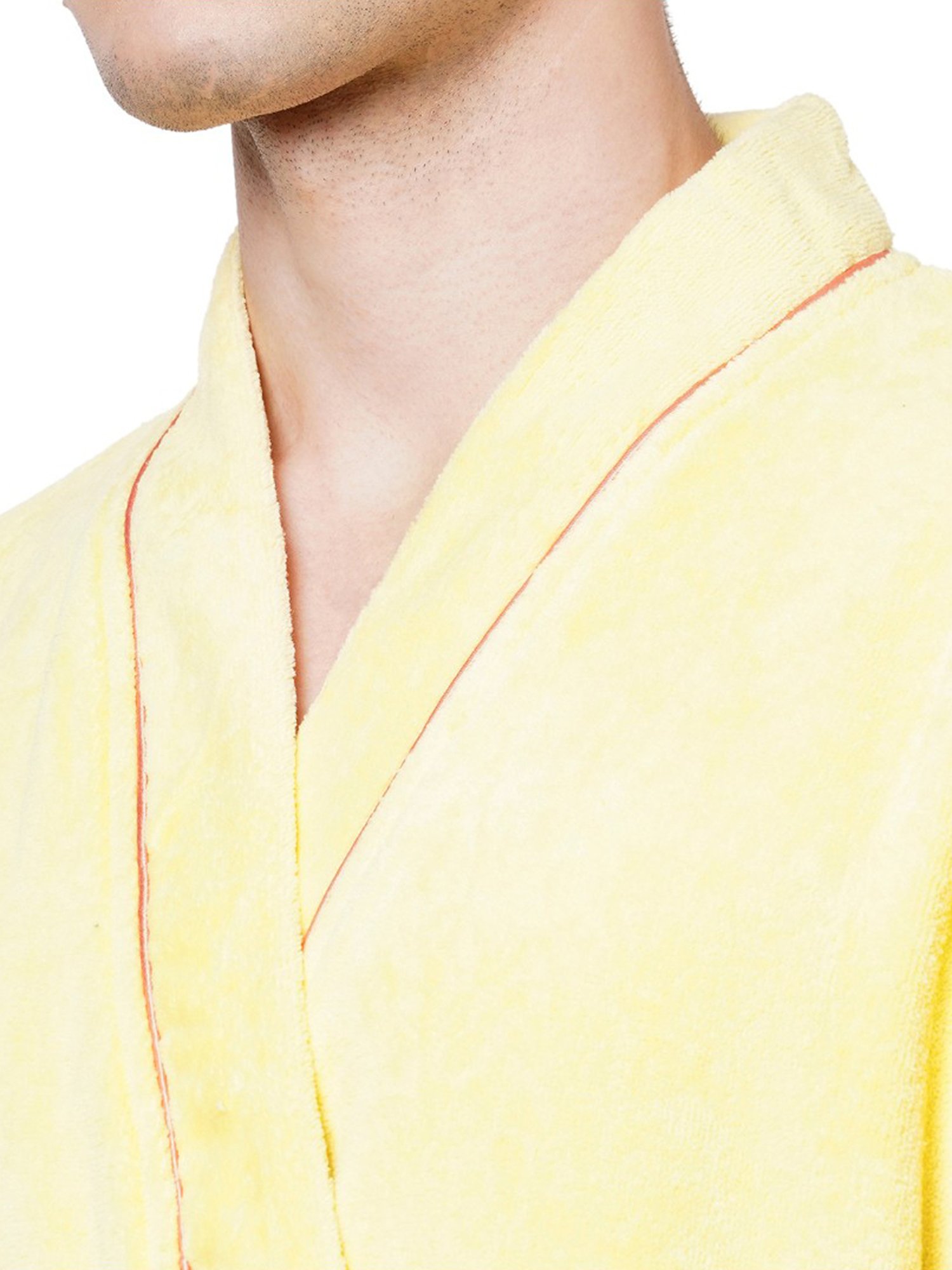 Spaces Exotica Yellow 380 GSM Cotton Bath Robe (M)