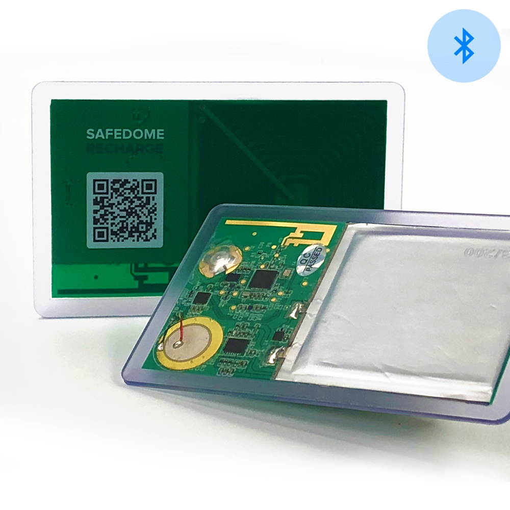 Safedome Recharge Bluetooth Tracking Card, Limited Edition Clear Card, Rechargeable Slim Bluetooth Finder for Lost Phone, Passport, or Wallet, Tracking Device with Free Companion App